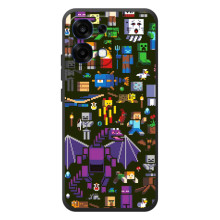 Чехол Майнкрафт на OPPO A6 Pro (AlphaPrint) Minecraft – Коллаж Майнкрафт