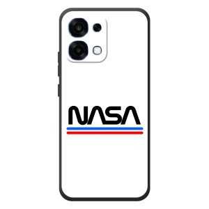 Силиконовый бампер с принтом "Наса" на OPPO A6 Pro – NASA на белом фоне