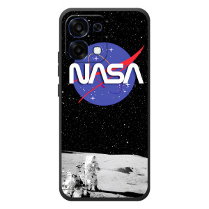 Силиконовый бампер с принтом "Наса" на OPPO A6 Pro – Nasa на луне
