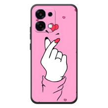 Чехол с принтом для OPPO A6 Pro (AlphaPrint - Знак сердечка) – Знак Love
