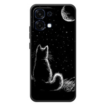 Чохол з принтом для OPPO A6 Pro (AlphaPrint) Модні коти (Котик і місяць)