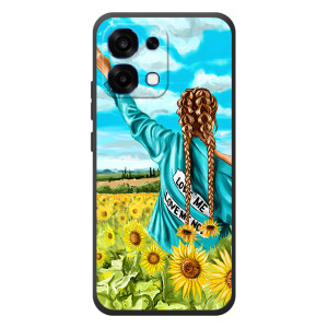 Чехол Стильные девушки на OPPO A6 Pro – Девушка на поле