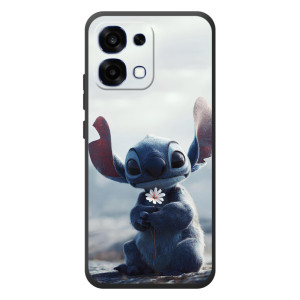 Чехол с рисунком Стич для OPPO A6 Pro – Стич с цветочком