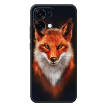 Чехол с принтом лисички на ОПО A6 Про (Лиса на черном)