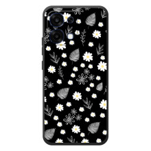 Чохли з тематикою "КВІТИ" на OPPO A6 Pro (цвітіння на чорному)