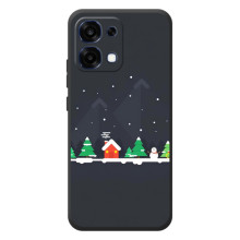 Силіконовий бампер на різдво для OPPO A6 Pro (Місто зимове)