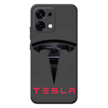 Силіконовий бампер з картинкою машини на OPPO A6 Pro – Logo TESLA