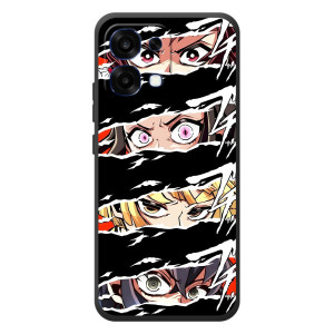 Силіконові чохлі з очіма Anime для ОРО A6 Про – Очі на чорному