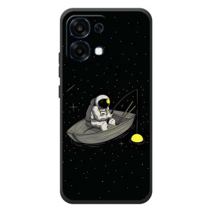 Силиконовый Чехол с принтом "Космонавты" на OPPO A6 Pro – Космонавт на рыбалке