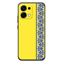 Силіконовый Чохол на OPPO A6 Pro – Вишиванка на жовтому фоні