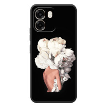 Чехлы (ART) Цветы на OPPO A6 (VPrint) (Белые цветы)