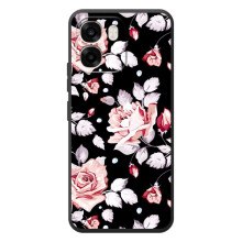 Чехлы с Цветами для OPPO A6 (VPrint) (Цветочки на черном)