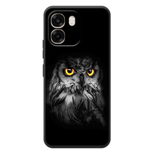 Чохли з принтом СОВИ для OPPO A6 – Сова на чорному