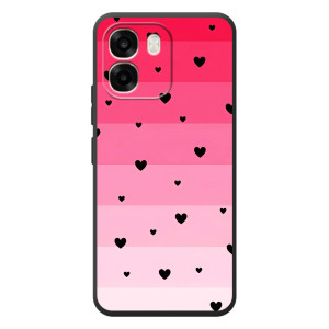 Чохли з тематикою "Маленькі Сердчеки" на OPPO A6 (Чорні сердечка)