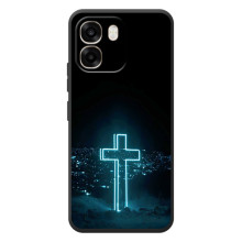 Чехол для OPPO A6 (AlphaPrint) - (Христианские) (Крест и город)