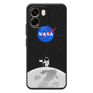 Силиконовый бампер с принтом "Наса" на OPPO A6 – Космонавт NASA
