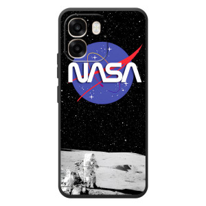 Силиконовый бампер с принтом "Наса" на OPPO A6 – Nasa на луне