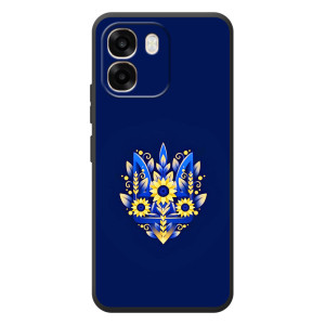 Чохол з картинкою (Патріотичний ГЕРБ) на OPPO A6 (Герб в квітах)
