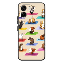 Чехол с Прикольным принтом на OPPO A6 – Ёга свинок