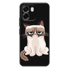 Чехол с принтом для OPPO A6 (AlphaPrint) Модные коты (Грустный кот)