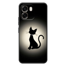 Чехол с принтом для OPPO A6 (AlphaPrint) Модные коты (Силуэт котика)