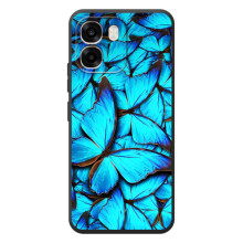 Чехол с принтом для 

ОППО А6
 - (Прикольные) (AlphaPrint) (Синие бабочки)