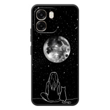 Чехол с рисунком кот на OPPO A6 (Девушка с котом)