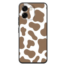 Чехол с принтом коровы на 

ОППО А6
 (Коричневый принт)