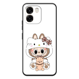 Чохол з принтом Лабубу для OPPO A6 – Білий Лабубу