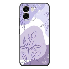 Силиконовый чехол с принтом в цветах на OPPO A6 – Фиолетовый дизайн