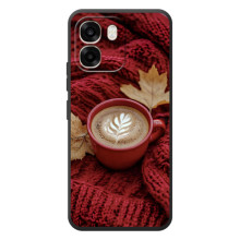 Чехол с уникальным дизайном «Осень с кофе» для OPPO A6 – Кофе на пледе