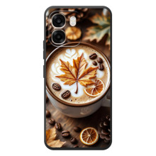 Чехол с уникальным дизайном «Осень с кофе» для OPPO A6 – Пряный кофе