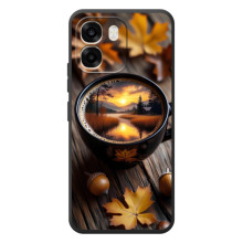 Чехол с уникальным дизайном «Осень с кофе» для OPPO A6 – Тёмный кофе