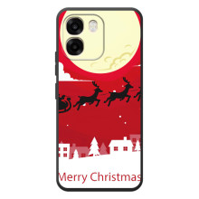 Рождественские Чехлы для OPPO A6 (VPrint) (Санта с оленями)