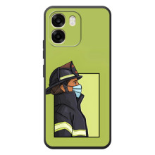 Силиконовый бампер (Работники) на OPPO A6 – Пожарник