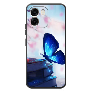 Силиконовый бампер с картинкой животных для OPPO A6 (Бабочка синяя)