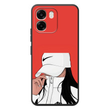 Силиконовый Чехол на OPPO A6 с картинкой Стильных Девушек (Девушка Nike)