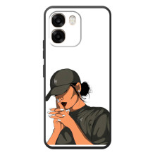 Силиконовый Чехол на OPPO A6 с картинкой Стильных Девушек (В зеленом)