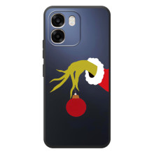 Зимние Чехлы для 

ОППО А6
 - прозрачный фон (Гринч с игрушкой)