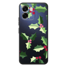 Зимние Чехлы для 

ОППО А6
 - прозрачный фон (Рождественский фон)