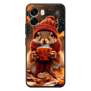 Печатный чехол «Зверята с кофе» для OPPO A6 – Белка с кофе