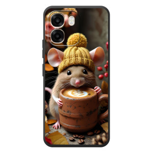 Печатный чехол «Зверята с кофе» для OPPO A6 – Медведь с кофе