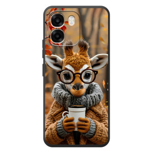 Печатный чехол «Зверята с кофе» для OPPO A6 – Жираф с кофе