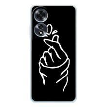 Чехлы (Знак сердечка) на OPPO A60 5G – Сердце на черном