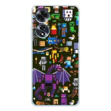 Чехол Майнкрафт на OPPO A60 5G (AlphaPrint) Minecraft (Коллаж Майнкрафт)