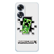 Чехол Майнкрафт на OPPO A60 5G (AlphaPrint) Minecraft (крипер Майнкрафт)