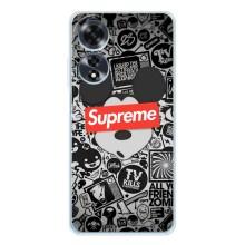 Чохол з Брендами одягу на Оппо A60 5G – Supreme Маус