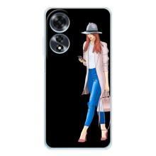 Чехол с картинкой Модные Девчонки OPPO A60 5G – Девушка со смартфоном