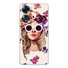 Чехол с картинкой Модные Девчонки OPPO A60 5G – Девушка в очках