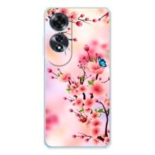 Чехол с принтом САКУРЫ на OPPO A60 5G – Бабочки на сакуре